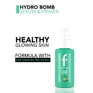 سرم و پرایمر فلورمار مدل HYDRO BOMB دوکاره با بافت سبک ژلی مناسب انواع پوست حجم ۳۰ میل