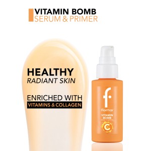 پرایمر و سرم فلورمار مدل VITAMIN BOMB با بافت ژلی سبک و مناسب انواع پوست حجم ۳۰ میل