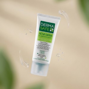 ژل مرطوب کننده درماسیف مدل ACNE-DERM مناسب پوست چرب و مختلط دارای آکنه دست و صورت حجم ۴۰ میل