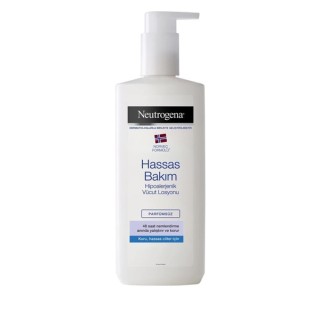لوسیون بدن مرطوب‌کننده پوست حساس بدون عطر حاوی گلیسیرین نوتروژینا مدل Sensitive Care حجم 400 میل