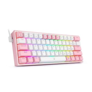 کیبورد گیمینگ ردراگون مدل K617 FIZZ RGB سوییچ قرمز رنگ صورتی