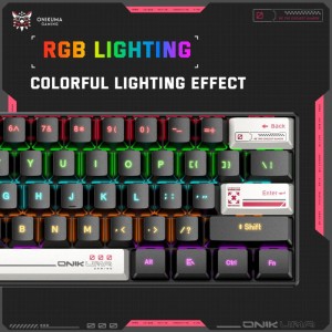کیبورد گیمینگ اونیکوما مدل G55 RGB سوییچ قهوه ای رنگ مشکی