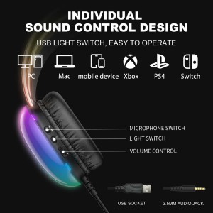 هدست گیمینگ اونیکوما مدل X25 RGB رنگ مشکی