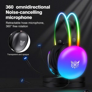 هدست گیمینگ اونیکوما مدل X25 RGB رنگ مشکی