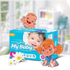 پوشک مای بیبی آبی سری مهربان با پوست سایز 4 بسته 34 عددی