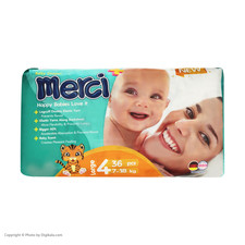 پوشک بچه مرسی کد 002 سایز 4 بسته 36 عددی به همراه دستمال مرطوب