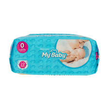 پوشک مای بیبی آبی سری مهربان با پوست سایز 0 بسته 22 عددی