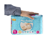 پوشک مای بیبی آبی سری مهربان با پوست سایز 0 بسته 22 عددی