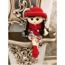 عروسک طرح دختر موبلند کیف دار ارتفاع 40 سانتی متر