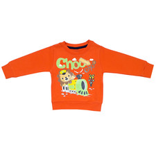 ست سویشرت و شلوار پسرانه طرح شیر و قطار کد 3120 رنگ نارنجی