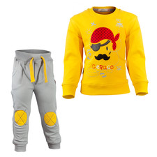 ست سویشرت و شلوار پسرانه طرح دزد دریایی کد 22 رنگ زرد