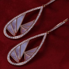 گوشواره طلا 18 عیار زنانه جواهری گاندی مدل 29655