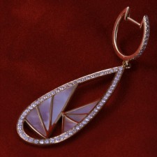 گوشواره طلا 18 عیار زنانه جواهری گاندی مدل 29655