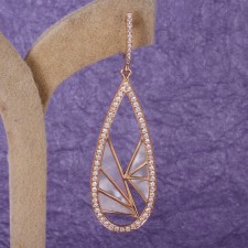 گوشواره طلا 18 عیار زنانه جواهری گاندی مدل 29655