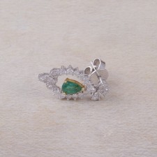 گوشواره طلا 18 عیار زنانه جواهری گاندی مدل A4784