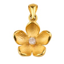 آویز گردنبند طلا 18 عیار زنانه مدل گل پنج پر