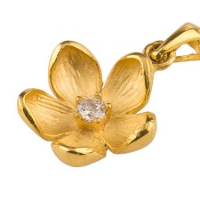 آویز گردنبند طلا 18 عیار زنانه مدل گل پنج پر