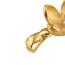 آویز گردنبند طلا 18 عیار زنانه مدل گل پنج پر