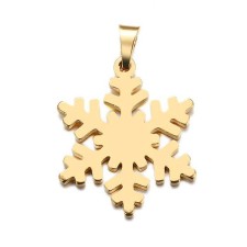 آویز گردنبند طلا 18 عیار جواهری میکا طرح برف کد 0110047