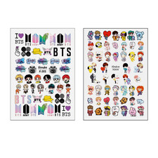 برچسب لنز ناخن مدل BTS - BT21 کد N002-N008 مجموعه 2 عددی