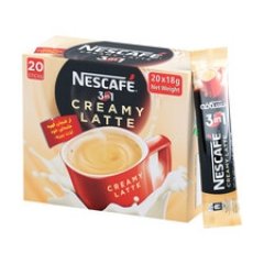 کافی میکس لاته خامه ای 3در1 نسکافه - 20 گرم بسته 20 عددی
