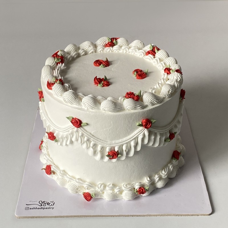 کیک وینتیج گل دار-02