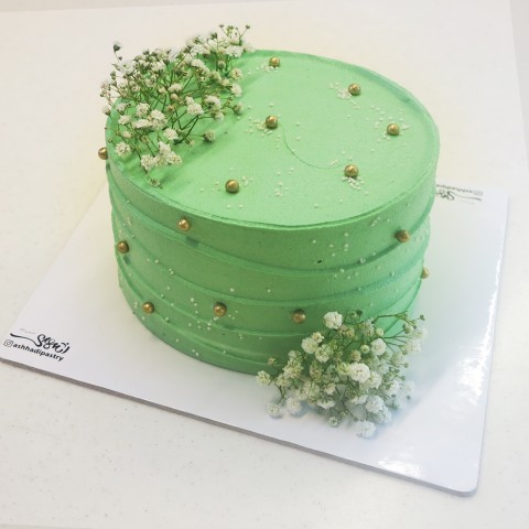 کیک  سبزبا گل
