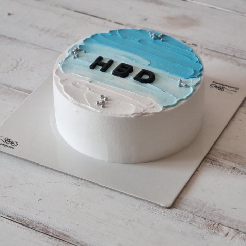 کیک hbd آبی
