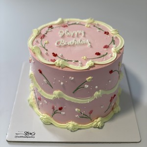 کیک وینتیج گل دار-12