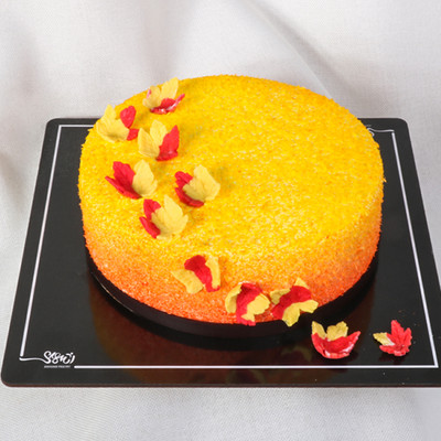 کیک خامه طرح پاییزی