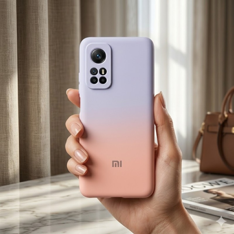 کاور موبایل شیائومی MI 10T Pro / MI 10T مدل سیلیکونی دو رنگ ( داخل مخمل ) - کد 101