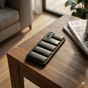 قاب سامسونگ Galaxy A70 / A70S مدل پافر طرح‌دار  ( The North Face ) - مشکی