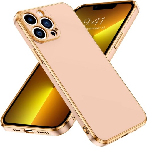 خرید قاب مدل Mycase مناسب برای گوشی موبایل اپل Iphone 13 ProMax رنگ صورتی با بهترین کیفیت و بهترین قیمت