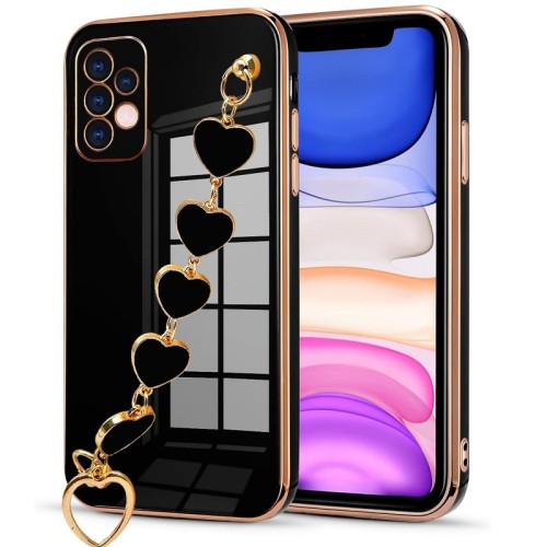 کاور تیک لایف مدل MyCase آویز دار قلبی مناسب برای گوشی موبایل سامسونگ A53 رنگ مشکی با بهترین کیفیت و بهترین قیمت