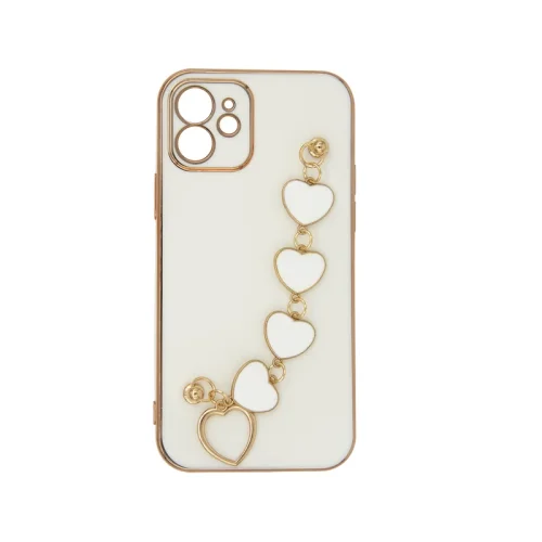 کاور تیک لایف مدل MyCase آویز دار قلبی مناسب برای گوشی موبایل اپل Iphone 12 رنگ سفید با بهترین کیفیت و بهترین قیمت