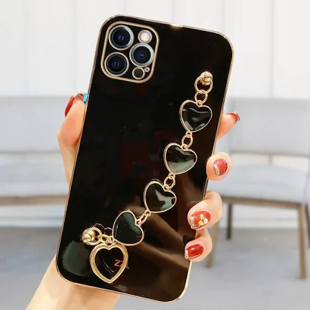 خرید کاور تیک لایف مدل MyCase آویز دار قلبی مناسب برای گوشی موبایل اپل Iphone 11 Pro رنگ مشکی با بهترین کیفیت و بهترین قیمت