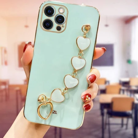 کاور تیک لایف مدل MyCase آویز دار قلبی مناسب برای گوشی موبایل اپل Iphone 11 Pro رنگ سبزآبی با بهترین کیفیت و بهترین قیمت