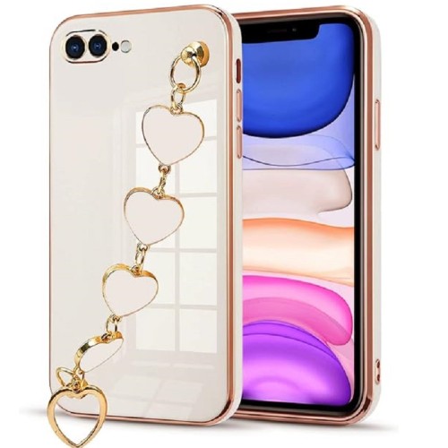 خرید کاور تیک لایف مدل MyCase آویز دار قلبی مناسب برای گوشی موبایل اپل Iphone 7 Plus رنگ سفید با بهترین کیفیت و بهترین قیمت
