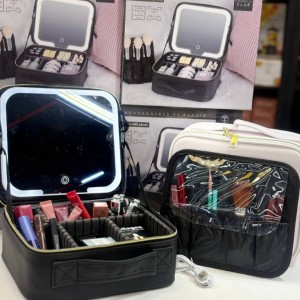 کیف لوازم آرایش آینه دار با LED مدل cosmetic