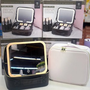 کیف لوازم آرایش آینه دار با LED مدل cosmetic