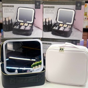 کیف لوازم آرایش آینه دار با LED مدل cosmetic