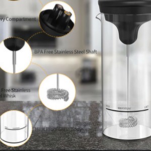 همزن شیر و قهوه شارژی با پارچ پیرکس مدل xy.251