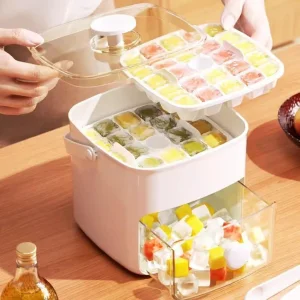 قالب یخ ساز  مکعبی دو لایه با محفظه کشویی مدل AA_001