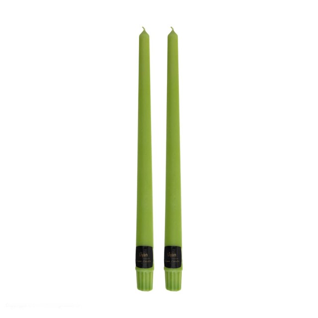 شمع قلمی رنگ سبز بسته دو عددی(ارتفاع 30cm)