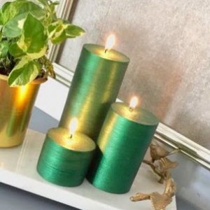 شمع رنگسبز زمردی