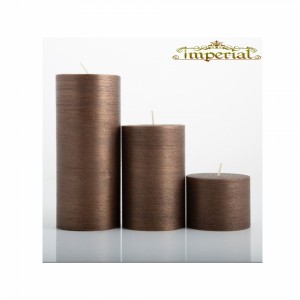 شمع ست استوانه ای متالیک رنگ شکلاتی