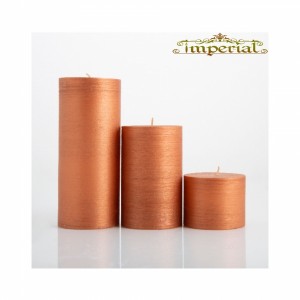 شمع ست استوانه ای متالیک رنگ مسی