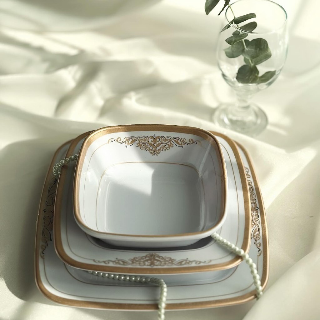 سرویس ۵۴ پارچه ده نفره چهارگوش |طرح زرین | تورزن