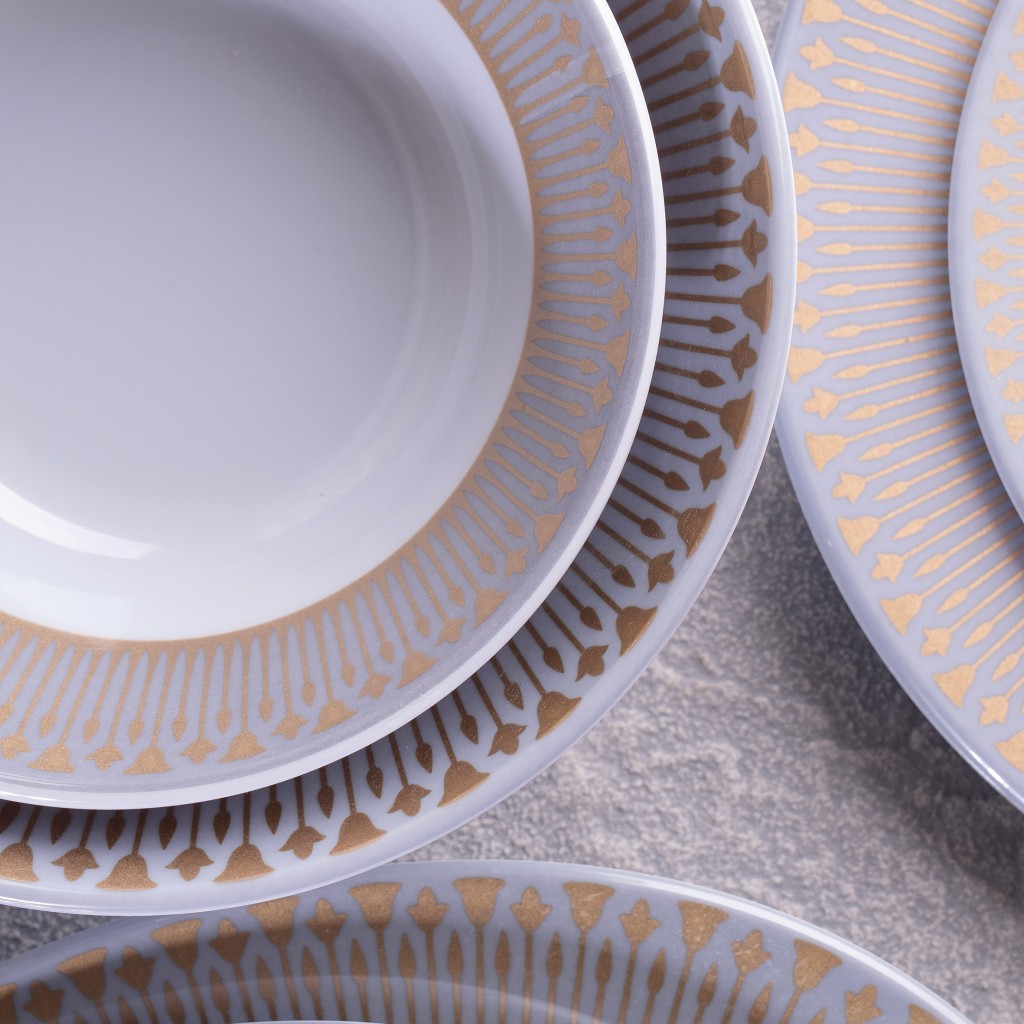 سرویس ۲۶ پارچه شش نفره گرد |طرح تیر | تورزن