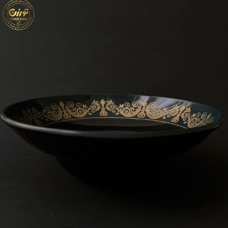 کاسه سالاد سزار فیروزه مشکی | قطر ۲۵ ارتفاع ۸ سانت| تورزن.